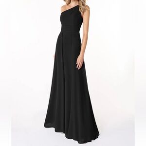 Dove & Dahlia Black One-Shoulder Dress Bridesmaid Evening Gown wedding guest 6